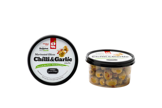 Marinated Pitted Chilli & Garlic Olives