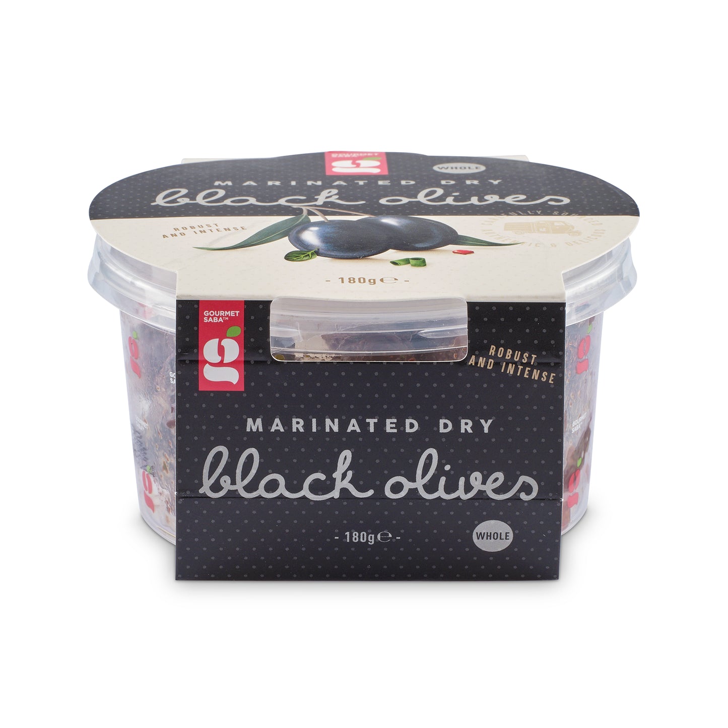 Marinated Dry Black Olives 180g