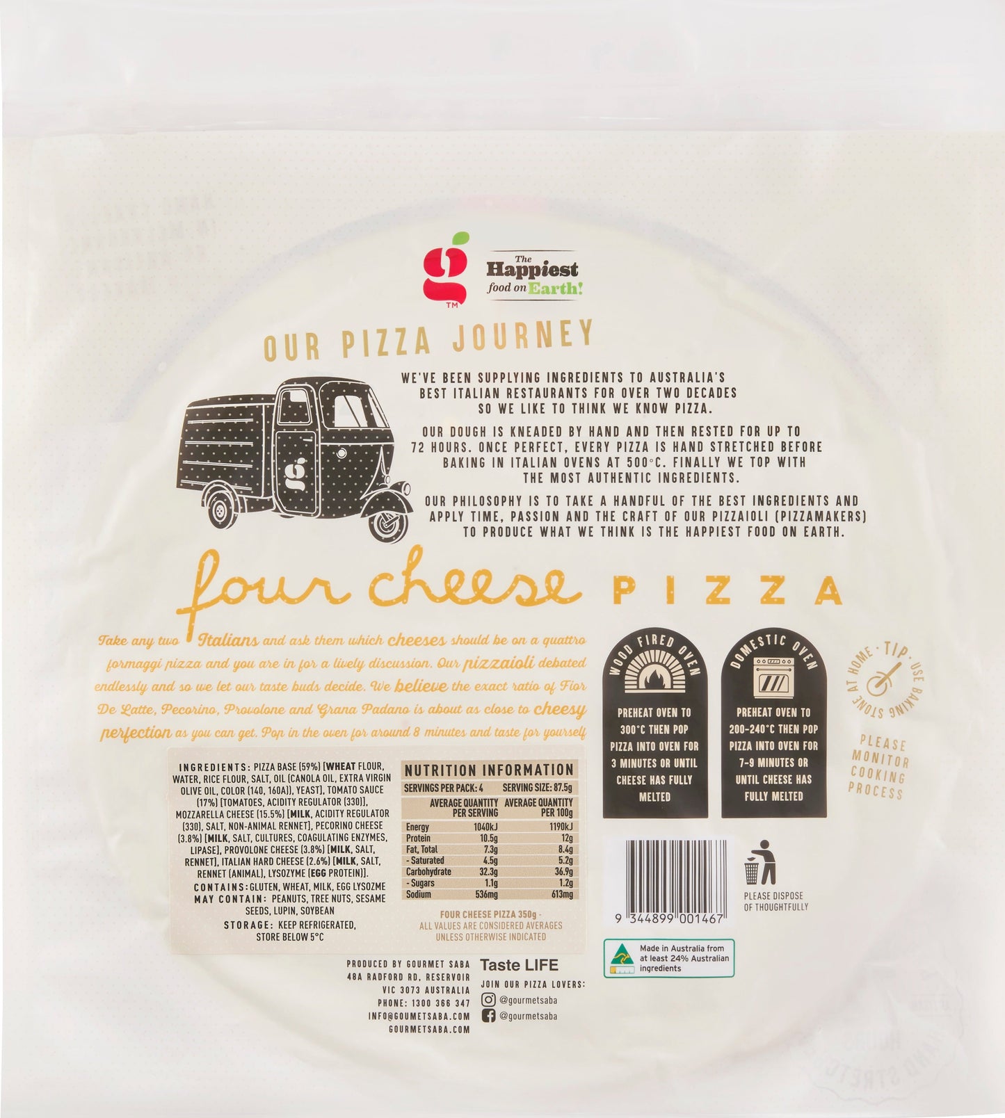 Premium Four Cheese Pizza